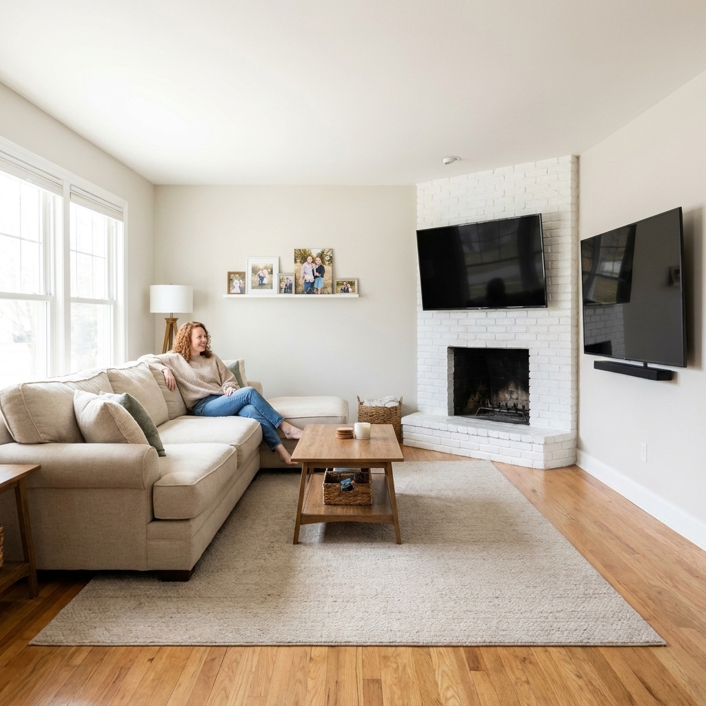 Arrange Furniture Around a Corner Fireplace and TV